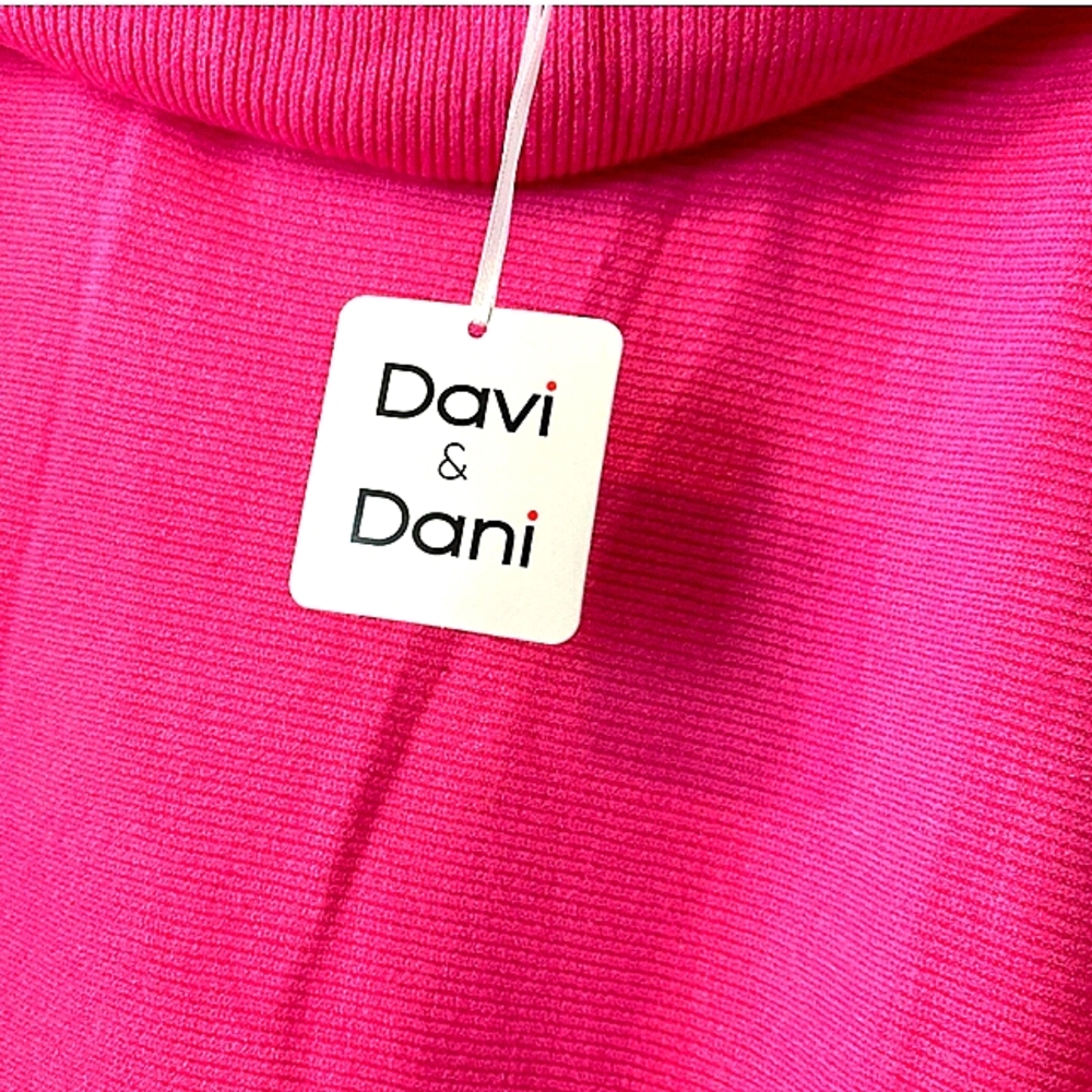 💗 Bundle 💗DAVI & DANI Vibrant Pink Cowl Neck Mini Dress Plus Size 3XL NWT - Picture 4 of 9